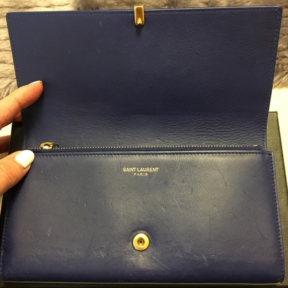 Cobalt blue YSL Portfuille fam wallet - Picture 3 of 4